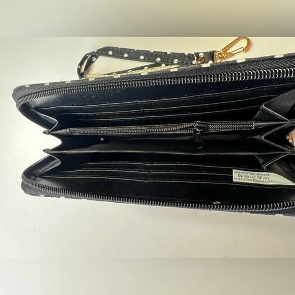 PARIS  Eiffel Tower black Wallet  Credit Cash key card Holder.